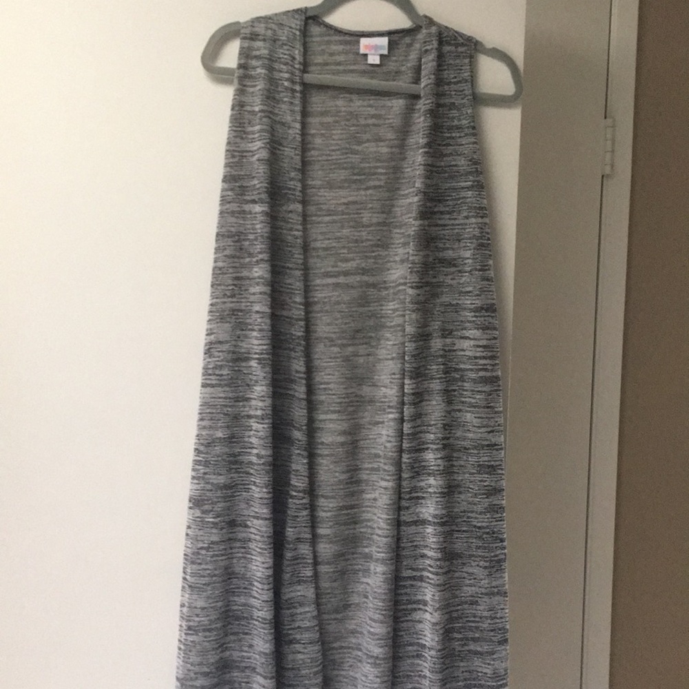 LuLaRoe Joy duster vest marled gray size S